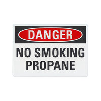Lavex 10" x 7" Non-Reflective Aluminum "Danger / No Smoking / Propane" Safety Sign