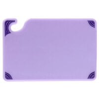 San Jamar CBG6938PR Saf-T-Zone™ 9" x 6" x 3/8" Purple Allergen-Free Cutting Board