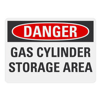Lavex 10" x 7" Non-Reflective Adhesive Vinyl "Danger / Gas Cylinder Storage Area" Safety Label