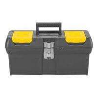 Stanley Series 2000 16" x 8 5/16" x 7 1/8" Black / Yellow Toolbox with 4 Compartments and 1 Tray 016013R