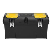 Stanley Series 2000 24" x 11 7/16" x 11" Black / Yellow Toolbox with 4 Compartments and 1 Tray 024013S