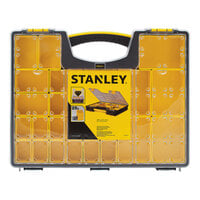 Stanley 16 1/4" x 13 1/2" x 2 3/16" Yellow / Black Professional Tool Organizer with 25 Compartments 014725R
