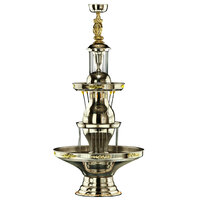Apex 4050-1W-05-GT Golden Anniversary Starlight Band 5 Gallon SS Beverage Fountain with Gold Bow Tie Trim, Statue & Waterfall Set