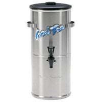 Curtis TC-10H Round Stainless Steel 10 Gallon Iced Tea Dispenser with Plastic Lid