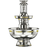 Apex 4009-GT Royal Princess 7 Gallon SS 3-Tier Beverage Fountain with Inflow Spigots, Gold Bow Tie Trim, and Waterfall Set