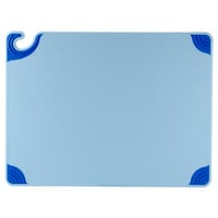 San Jamar CBG182412BL Saf-T-Grip® 24" x 18" x 1/2" Blue Cutting Board with Hook