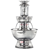 Apex 4003-04-SS Princess 5 Gallon 3 Tier SS Beverage Fountain with Silver Bow Tie Trim & Waterfall Set