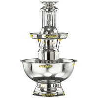 Apex 4008-GT Royal Princess 5 Gallon 3 Tier SS Beverage Fountain with Inflow Spigots, Gold Bow Tie Trim, & Waterfall Set