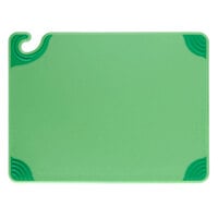 San Jamar CBG152012GN Saf-T-Grip® 20 inch x 15 inch x 1/2 inch Green Cutting Board with Hook