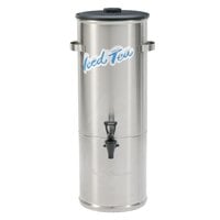 Curtis TC-5H Round Stainless Steel 5 Gallon Iced Tea Dispenser with Plastic Lid