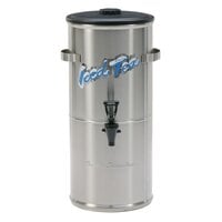 Curtis TC-3H Round Stainless Steel 3.5 Gallon Iced Tea Dispenser with Plastic Lid