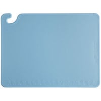 San Jamar CB152012BL Cut-N-Carry® 20" x 15" x 1/2" Blue Cutting Board with Hook