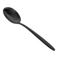 Front of the House Luca 8" 18/10 Stainless Steel Extra Heavy Weight Matte Black Dinner / Dessert Spoon - 12/Case