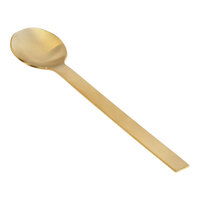 Front of the House Harmony 6 1/2" 18/10 Stainless Steel Extra Heavy Weight Matte Brass Demitasse Spoon - 12/Case