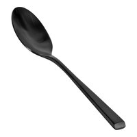 Front of the House Parker 8" 18/10 Stainless Steel Extra Heavy Weight Matte Black Dinner / Dessert Spoon - 12/Case