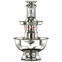 Apex 4008-SS Royal Princess 5 Gallon 3 Tier Stainless Steel Beverage Fountain with Inflow Spigots, Silver Bow Tie Trim, and Waterfall Set