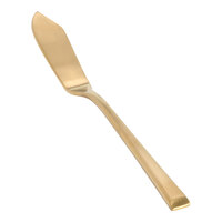 Front of the House Parker 7" 18/10 Stainless Steel Extra Heavy Weight Matte Brass Butter Knife - 12/Case