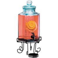 Cal-Mil Soho 2 gal Black Metal and Glass Ice Tube Beverage Dispenser