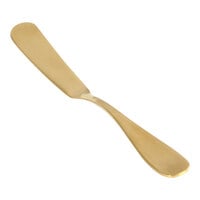 Front of the House Cameron 6 1/2" 18/10 Stainless Steel Extra Heavy Weight Matte Brass Butter Knife - 12/Case