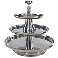 Apex VIP30-2418-S VIP III Series Three Tier Food Tray with Silver Column - 30 inch High