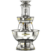 Apex 4003-04-GT Princess 5 Gallon 3 Tier SS Beverage Fountain with Gold Bow Tie Trim & Waterfall Set