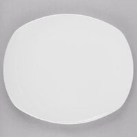 Libbey Porcelana 12" x 10" Oblong Bright White Porcelain Coupe Plate - Sample