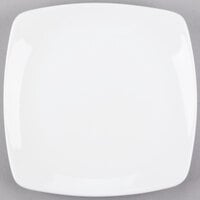 Libbey Porcelana 8" Bright White Square Porcelain Coupe Plate - Sample