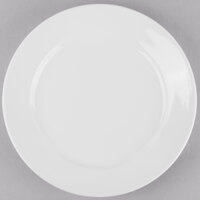 Libbey Porcelana 11" Bright White Round Wide Rim Porcelain Plate - Sample