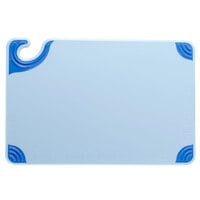 San Jamar CBG121812BL Saf-T-Grip® 18" x 12" x 1/2" Blue Cutting Board with Hook