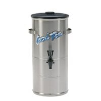 Curtis TC-2H Round Stainless Steel 2 Gallon Iced Tea Dispenser with Plastic Lid