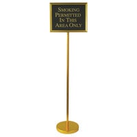 Aarco TY2B Gold Aluminum 54 inch Changeable Hostess / Teller Sign with 12 Messages