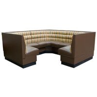 American Tables & Seating 3/4 Circle Horizontal Channel Back Corner Booth - 42 inch H x 88 inch L