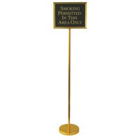 Aarco TI1B Gold Aluminum 59 inch Changeable Hostess / Teller Sign with 12 Messages
