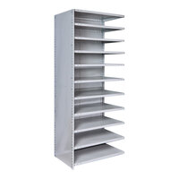 Hallowell MedSafe Hi-Tech 36" x 18" x 87" Light Gray Antimicrobial Steel Closed 11-Shelf Medium-Duty Shelving Add-On A452C-18PL-AM