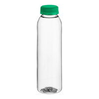 Captiva Containers 12 oz. Round PET Clear Juice Bottle with Green Lid - 210/Case