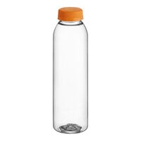Captiva Containers 12 oz. Round PET Clear Juice Bottle with Orange Lid - 210/Case