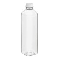 Captiva Containers 32 oz. Tall Square PET Clear Juice Bottle with Clear Lid - 104/Case