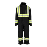 Tingley Cold Gear Type O Class 1 Enhanced Visibility Insulated Black Coveralls with Detachable Hood C28323C.2X - 2X