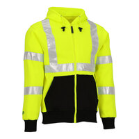 Tingley Job Sight Type R Class 3 Hi-Vis Lime Zip-Up Sweatshirt S78122.4X - 4X