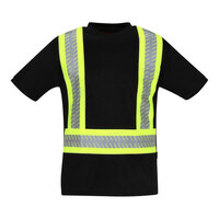 Tingley Job Sight Type O Class 1 Hi-Vis Black Short Sleeve Safety Shirt with X-Back Reflective Tape S74023C.5X - 5X