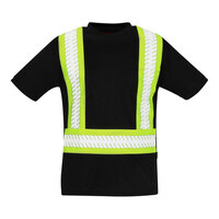 Tingley Job Sight Type O Class 1 Hi-Vis Black Short Sleeve Safety Shirt with X-Back Reflective Tape S74023C.MD - Medium
