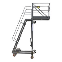 Ballymore Tank Top 9-Step Gray Steel Manually Propelled 112"-164" Adjustable Height Cantilevered Work Platform TT-913 - 300 lb. Capacity