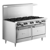 Garland G60-10CC Natural Gas 10 Burner 60 inch Range with 2 Convection Ovens - 406,000 BTU