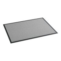 Lavex Water Absorbent 3' x 4' Gray Waffle Indoor Entrance Mat - 3/8" Thick