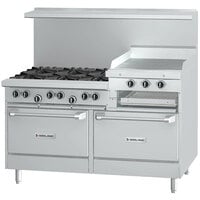 Garland G60-6R24CC Natural Gas 6 Burner 60 inch Range with 24 inch Raised Griddle / Broiler and 2 Convection Ovens - 307,000 BTU