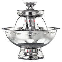 Apex 4004-SS Princess 7 Gallon SS Beverage Fountain with Silver Bow Tie Trim and Floral Cup