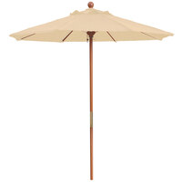 Grosfillex 98944831 7' Sand Market Umbrella with 1 1/2 inch Wooden Pole