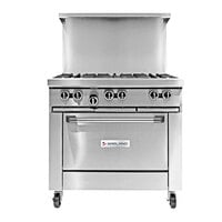 Garland G36-4G12C Natural Gas 4 Burner 36 inch Range with 12 inch Griddle and Convection Oven - 188,000 BTU