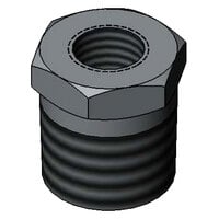 T&S 001714-40 Chrome Plated Hex Bushing with 3/8 inch NPT Male and 1/8 inch NPT Female Connections
