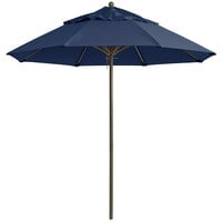 Grosfillex 98386031 Windmaster 7 1/2' Navy Fiberglass Umbrella with 1 1/2" Aluminum Pole